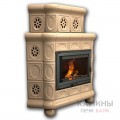 Изразцовый камин Медальон КимрПечь угловой двухъярусный однотонный А