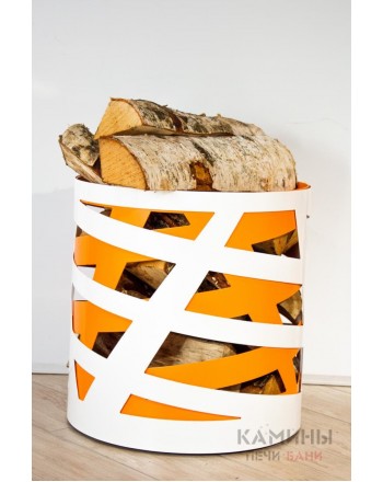 Дровница Saturn (бело-оранжевая)