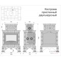 Изразцовый камин Кострома КимрПечь пристенный двухъярусный однотонный А Изразцовый камин Кострома КимрПечь пристенный двухъярусный однотонный А