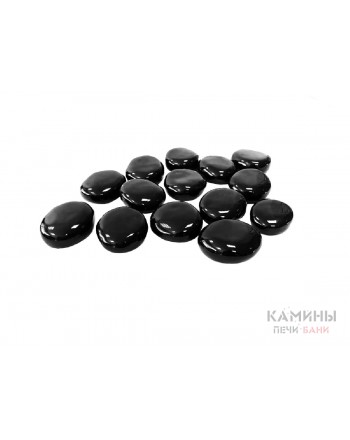 Декоративные керамические камни черные 14 шт (ZeFire)