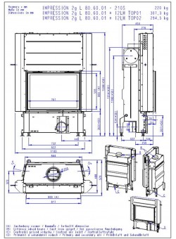 Каминная топка Romotop IMPRESSION 2g L 80.60.01 с подъёмной дверцей