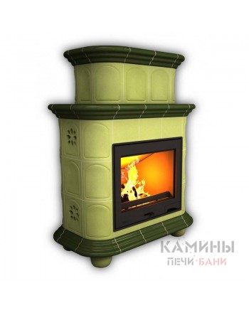 Изразцовый камин Прованс центральный двухъярусный однотонный В