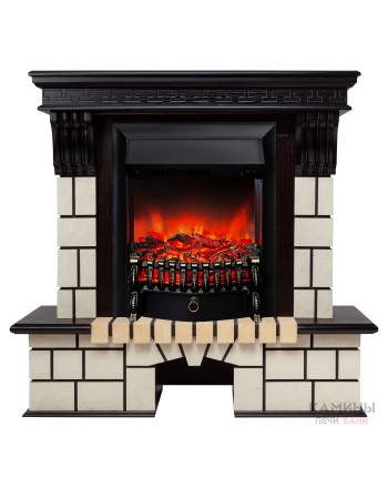 Электрокамин Stone AO с очагом Fobos Lux BL S