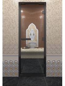 Дверь Doorwood Хамам в черном профиле