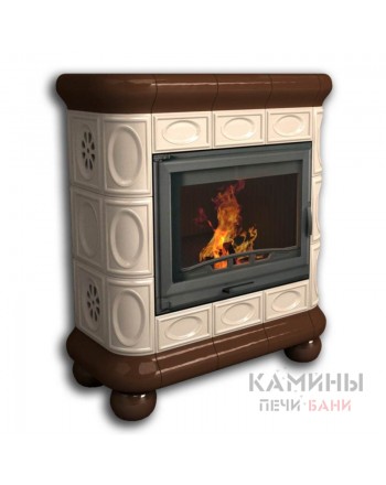 Изразцовый камин Медальон пристенный однотонный В