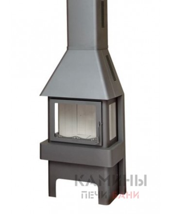 Печь-камин «Бавария» 3 стекла графит