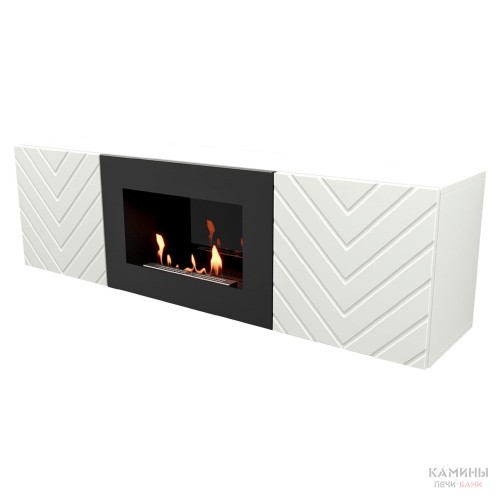 Тумба с биокамином Firelight BFP/P-1400V белая