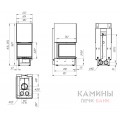 Каминная топка Экокамин ДЕЛЬТА 700 PВ три стекла подовое горение принтинг черный шамот Каминная топка Экокамин ДЕЛЬТА 700 PВ три стекла подовое горение принтинг черный шамот