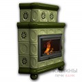 Изразцовый камин Медальон КимрПечь угловой двухъярусный однотонный В Изразцовый камин Медальон КимрПечь угловой двухъярусный однотонный В