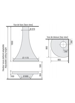 Угловой открытый камин Eva 992 JC Bordelet 