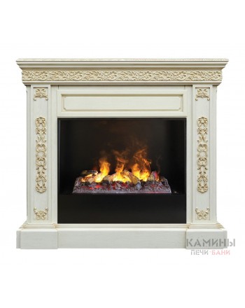 Электрокамин RealFlame Ekaterina WT 3D Cassette 630 + Black вставка