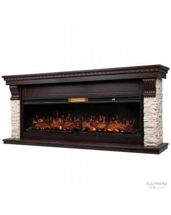 Каминокомплект: Очаг Royal Thermo Aurora RTFP/P-AR60LS, портал Michigan 60, камень мол., шп. тем.дуб