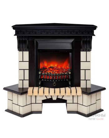 Электрокамин Stone Corner AO с очагом Fobos Lux BL S