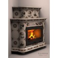 Изразцовый камин Прованс КимрПечь угловой двухъярусный Художественный
