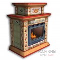 Изразцовый камин Билибин КимрПечь пристенный двухъярусный Художественный