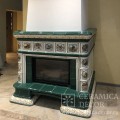 Изразцовая облицовка изразцами "Охота" топки Астов М700