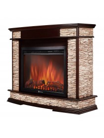 Каминокомплект: Очаг Electrolux EFP/P-3020LS, портал Scala 30 сланец скалистый бурый, шпон тёмный дуб