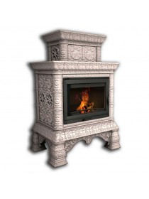 Изразцовый камин Кострома пристенный двухъярусный однотонный А