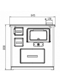 Отопительно-варочная печь Plamen 850 Glas красная