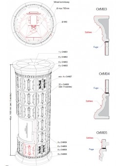Изразцовая круглая печь Ogarek 66 