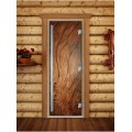Дверь Doorwood Престиж Фотопечать для бани сатин 8 мм