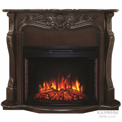 Каминокомплект ELLADA/ЭЛЛАДА Античный дуб с очагом Электроочаг FIRESPACE/ФАЕРСПЕЙС 33