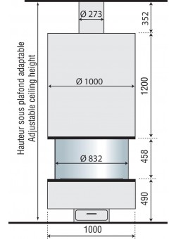 Центральный камин Irena 910 JC Bordelet 