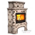 Изразцовый камин Прованс КимрПечь угловой двухъярусный с дровником Художественный