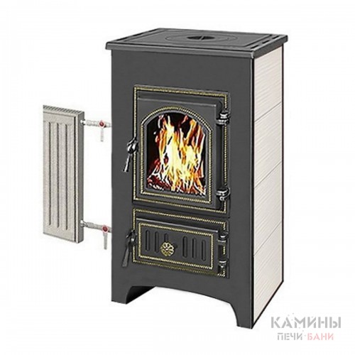 Печь-камин Везувий ПК-01(270) БЕЖЕВЫЙ с плитой и теплообменником  Печь-камин Везувий ПК-01(270) БЕЖЕВЫЙ с плитой и теплообменником