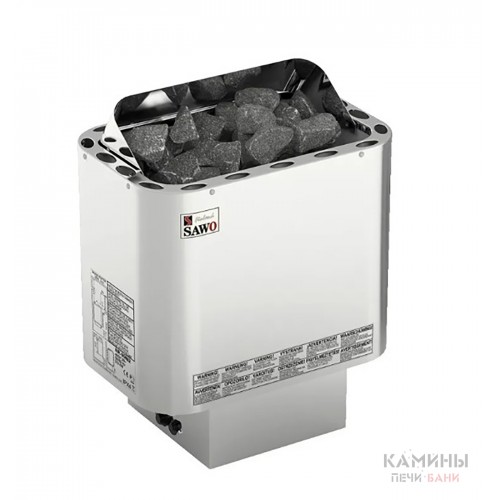 Печь для бани SAWO NORDEX NR-45Ni2-Z (4,5 кВт, внутри оцинковка, снаружи нержавейка), выносной пульт (встроенный блок мощности, пульт покупается отдельно) для бани и сауны