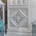 Облицовка камина изразцами Бристоль с росписью Серебром