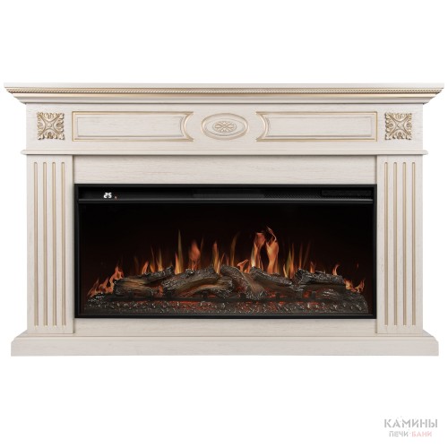 Каминокомплект: Очаг Royal Thermo Aurora RTFP/P-AR40LS, портал Siena 42/40/36, сл. кость с зол. пати