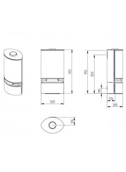 Печь-камин Jydepejsen Elegance Junior поворотная
