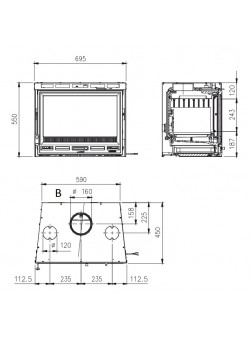 Каминная топка La Nordica Inserto 70 L 4.0 Ventilato