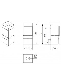 Печь-камин Jydepejsen Cubic 109 
