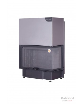 Каминная топка ДЕЛЬТА 1000 RB два стекла правая принтинг черный шамот