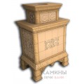 Изразцовый камин Кострома КимрПечь центральный двухъярусный однотонный А Изразцовый камин Кострома КимрПечь центральный двухъярусный однотонный А