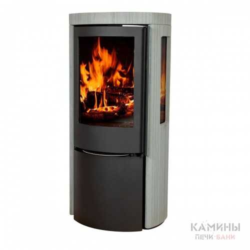 Печь-камин Jydepejsen Cozy Classic Grey Wood Sandstone Sideglass Печь-камин Jydepejsen Cozy Classic Grey Wood Sandstone Sideglass