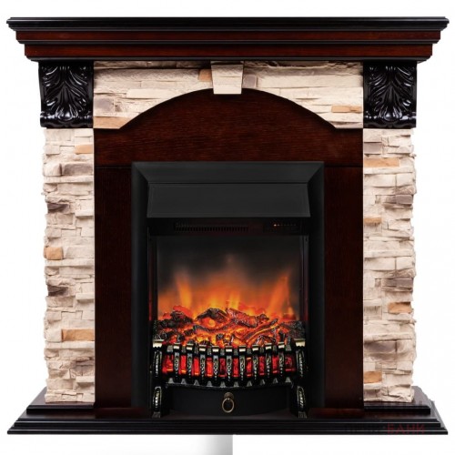 Электрокамин Dublin Rock AO с очагом Fobos Black RC