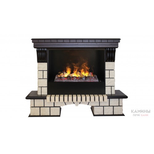 Электрокамин Stone 26 AO с очагом 3D Cassette 630 + Black вставка Электрокамин Stone 26 AO с очагом 3D Cassette 630 + Black вставка