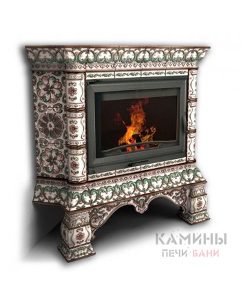Изразцовый камин Кострома угловой Роспись
