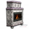 Изразцовый камин Медальон КимрПечь угловой двухъярусный Роспись Изразцовый камин Медальон КимрПечь угловой двухъярусный Роспись
