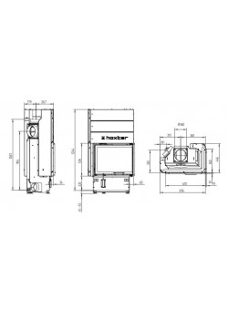Каминная топка Hoxter ECKA 60/35/50SRh Правосторонняя