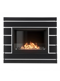 Каминокомплект: Биокамин Firelight BFP/P-2520, портал Moderno 25 шпон чёрный дуб