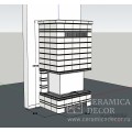 Камин Брикс. Цвет: Белый Антик, Карамель