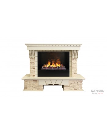 Электрокамин Sorento 25,5/26 WT с очагом 3D Cassette 630 + Black вставка