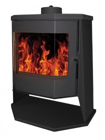 Печь-камин «Бавария» ПАНОРАМА ПРИЗМА с плитой