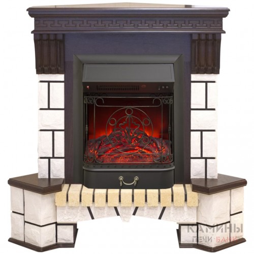 Электрокамин RealFlame Stone New Corner (угловой) AO с Majestic Lux