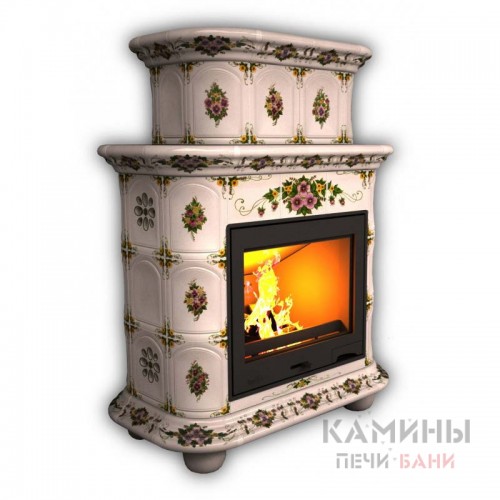 Изразцовый камин Прованс КимрПечь пристенный двухъярусный Роспись Изразцовый камин Прованс КимрПечь пристенный двухъярусный Роспись