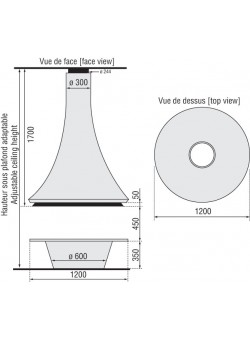 Центральный камин Eva 992 Brute открытый JC Bordelet 